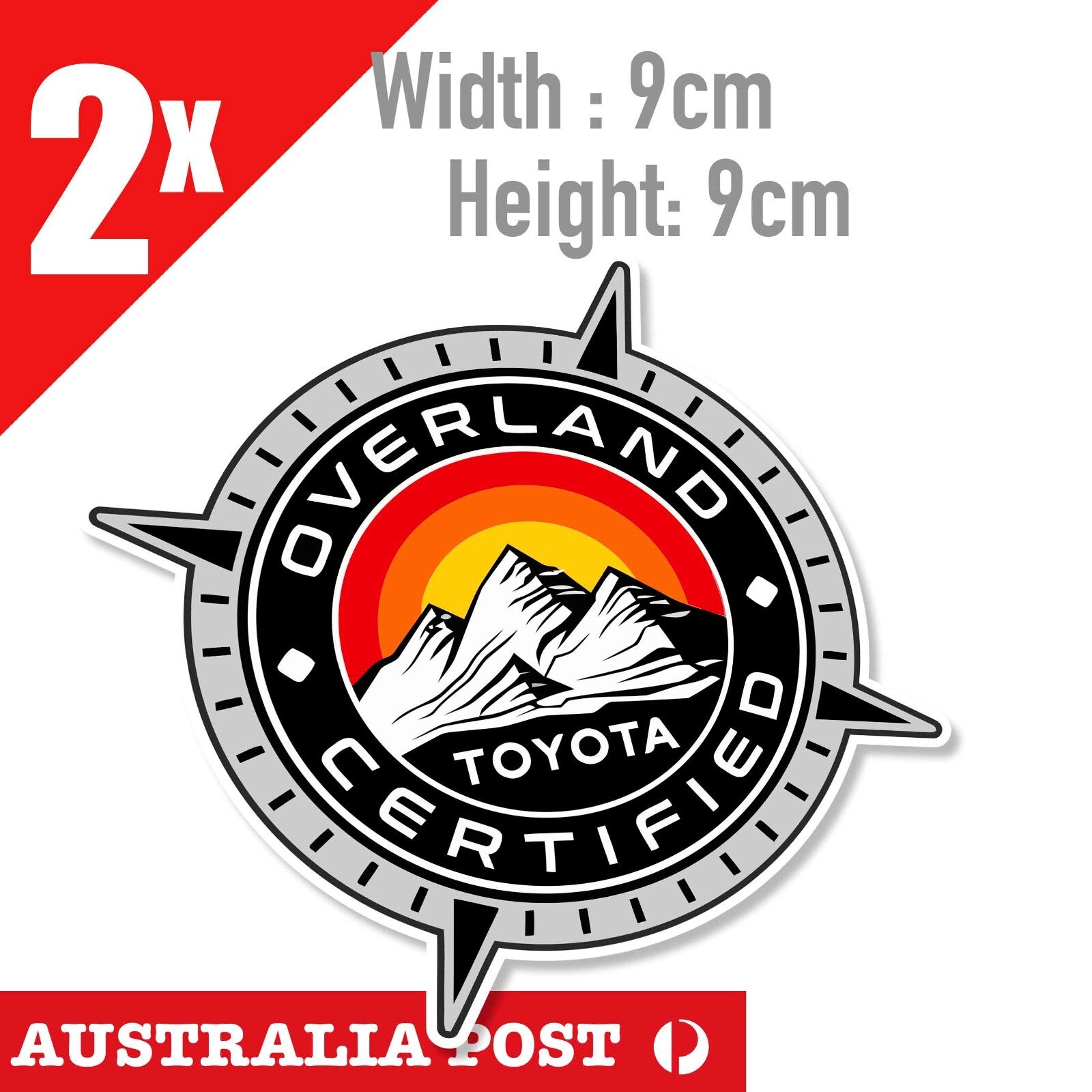 TOYOTA TRD OVERLAND Compus 4WD Vintage Logo Hilux 4x4 Off Road Ute Sticker