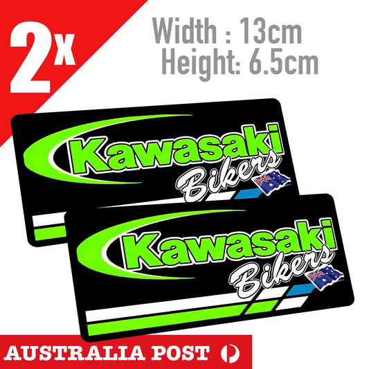 Kawasaki BIKES Australian Flag Banner  Stickers Tank Motorbike Toolbox Stickers