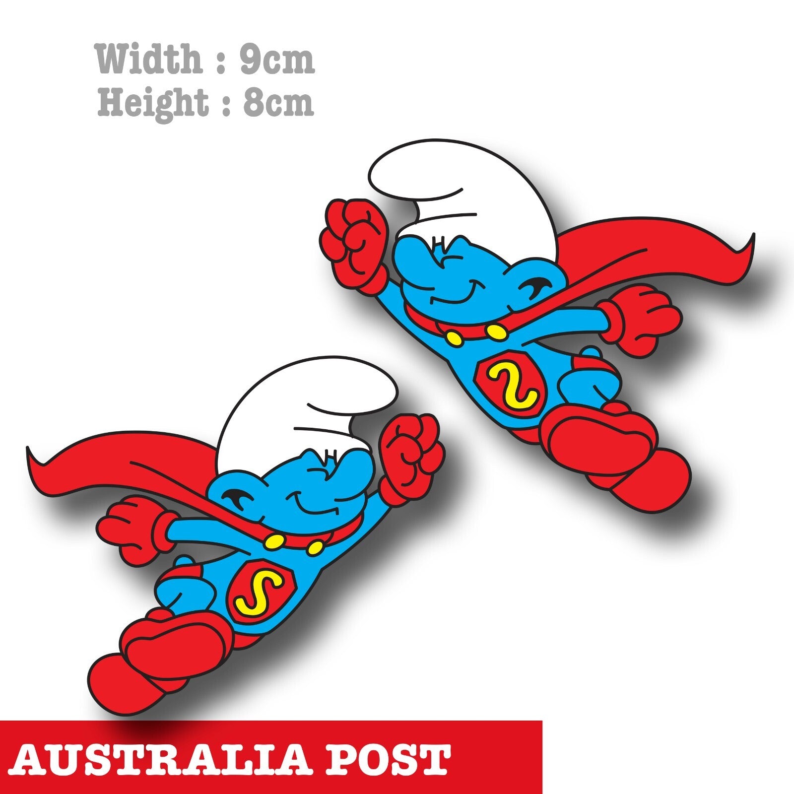 DC Superman Smurf , Smurf As Superman Flying Decal Stickers