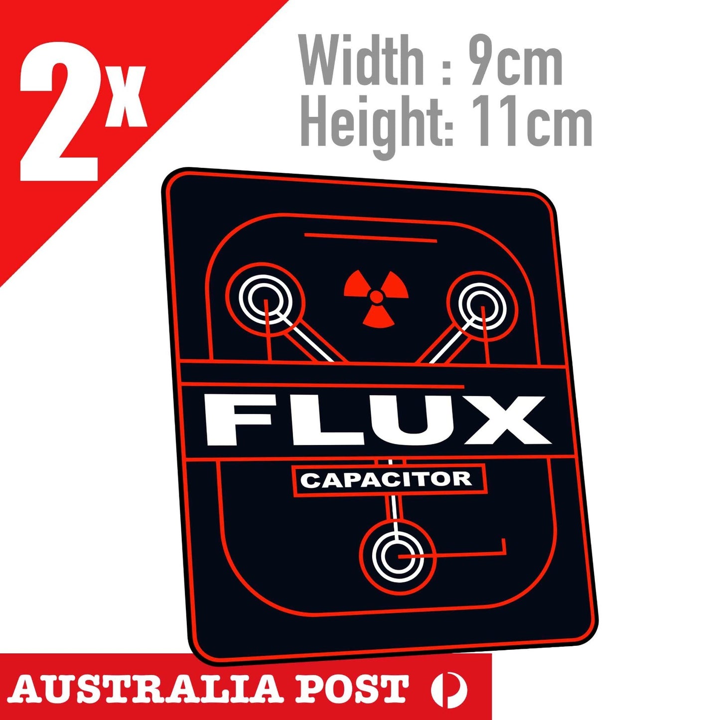 FLUX CAPACITOR WARNING Sign Style 2x Sticker