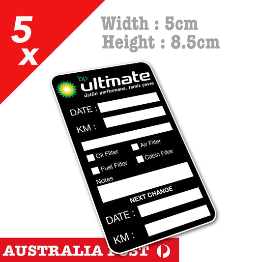 BP Ultimate Oil Change Service Reminder Car, Ute, Truck, Van Window Stickers