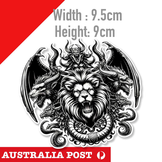 Lion & Dragon Tattoo, Monsters, Dragons, Lion  Sticker