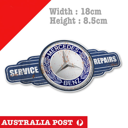 BENZ  Vintage Rusty Sign ,Rusted, Damaged Service Sign, Service & Repair Sticker