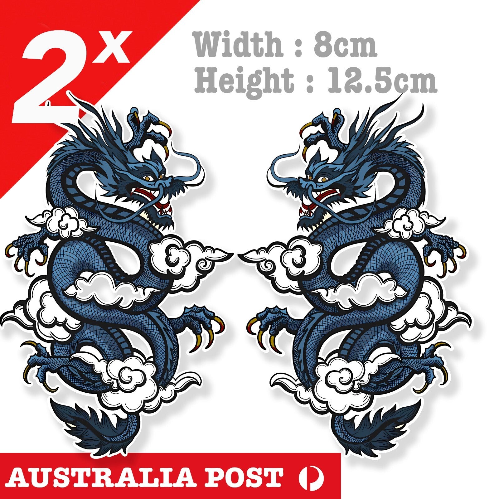 Blue Dragon , Wingchun Chinese Dragon  Stickers