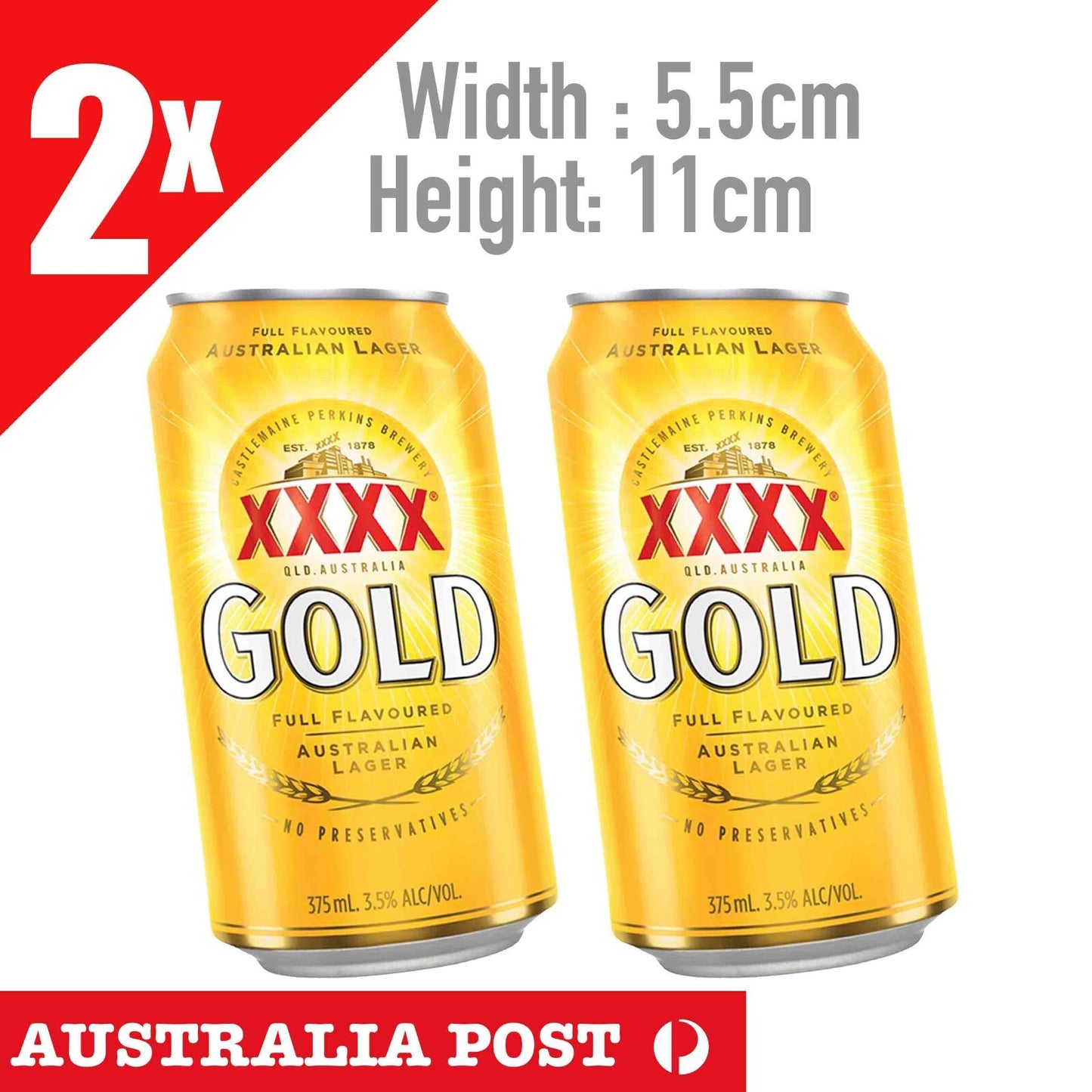 XXXX Gold Australian  Beer Can  x2  Laptop , Car  Vinyl  Sticker 