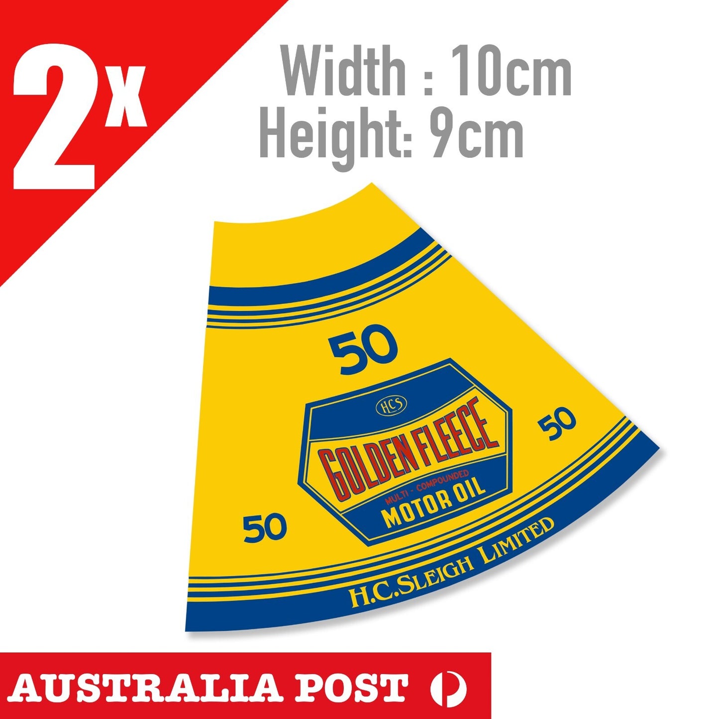 GOLDEN FLEECE Retro Australian Lubricating 50 Oil Logo  Stickers