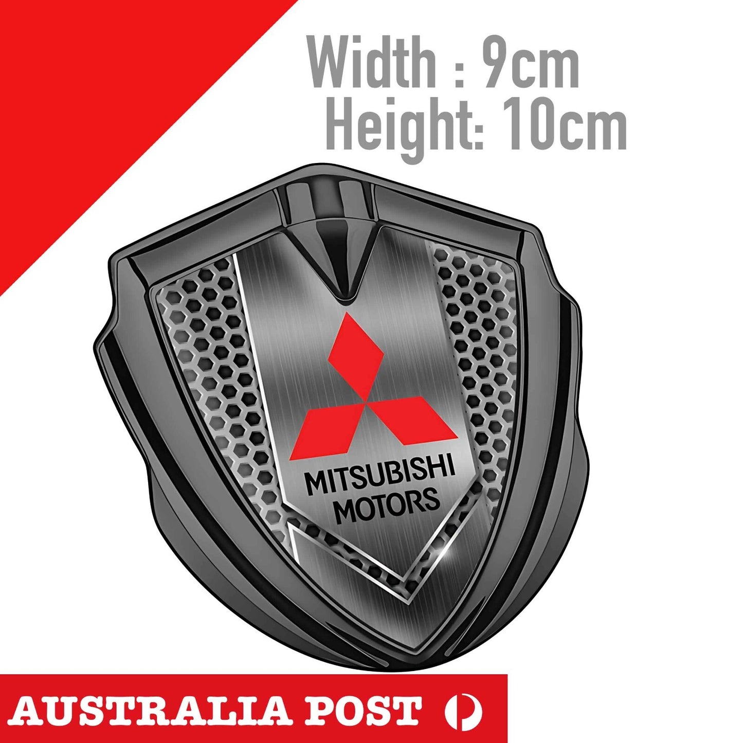 MITSUBISHI DARK Honeycomb Style  Badge , Mitsubishi Motors Logo Sticker