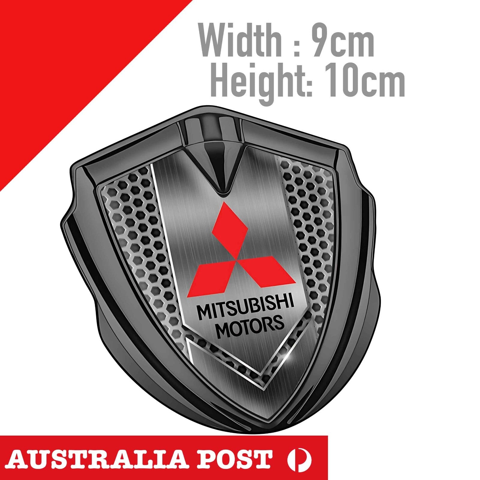 MITSUBISHI DARK Honeycomb Style  Badge , Mitsubishi Motors Logo Sticker
