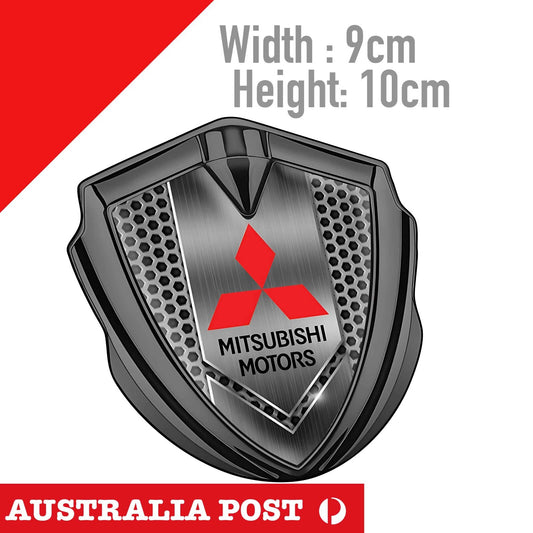 MITSUBISHI DARK Honeycomb Style  Badge , Mitsubishi Motors Logo Sticker