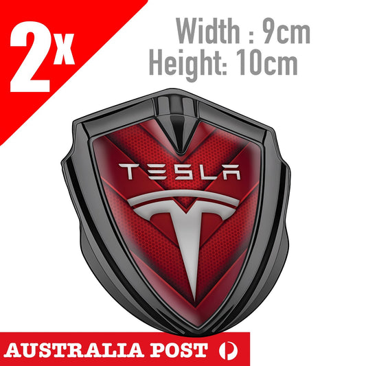 TESLA  badge, Laptop , Car  Badge Style, Model Y, Model 3 Badge Style REDSticker