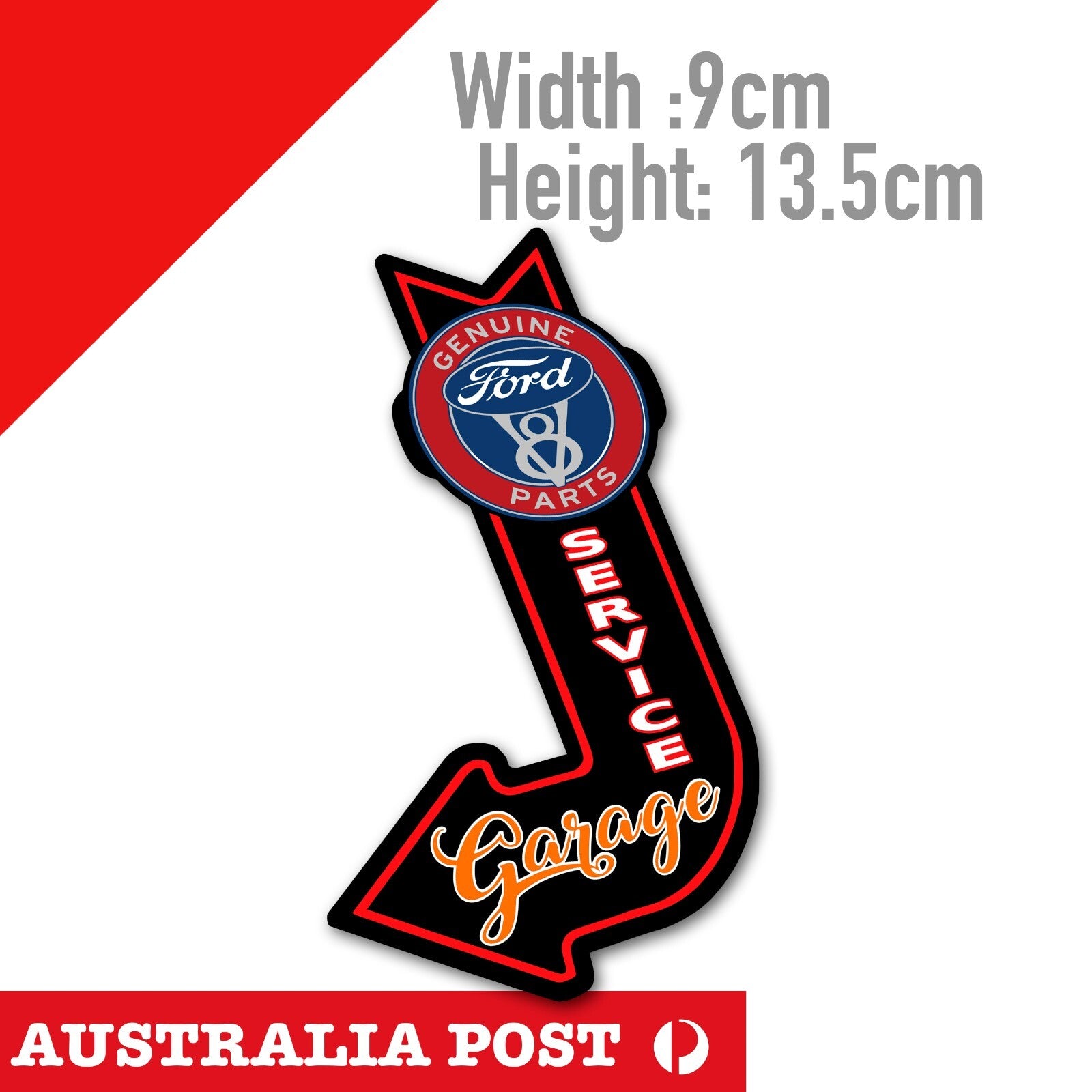 Ford V8 Parts Sign,Garage Arrow, Rusted Old Vintage Garage Sign Decal Sticker