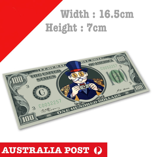 Rich Uncle Pennybags $100 USA Dollar Funny Board Game  Sticker