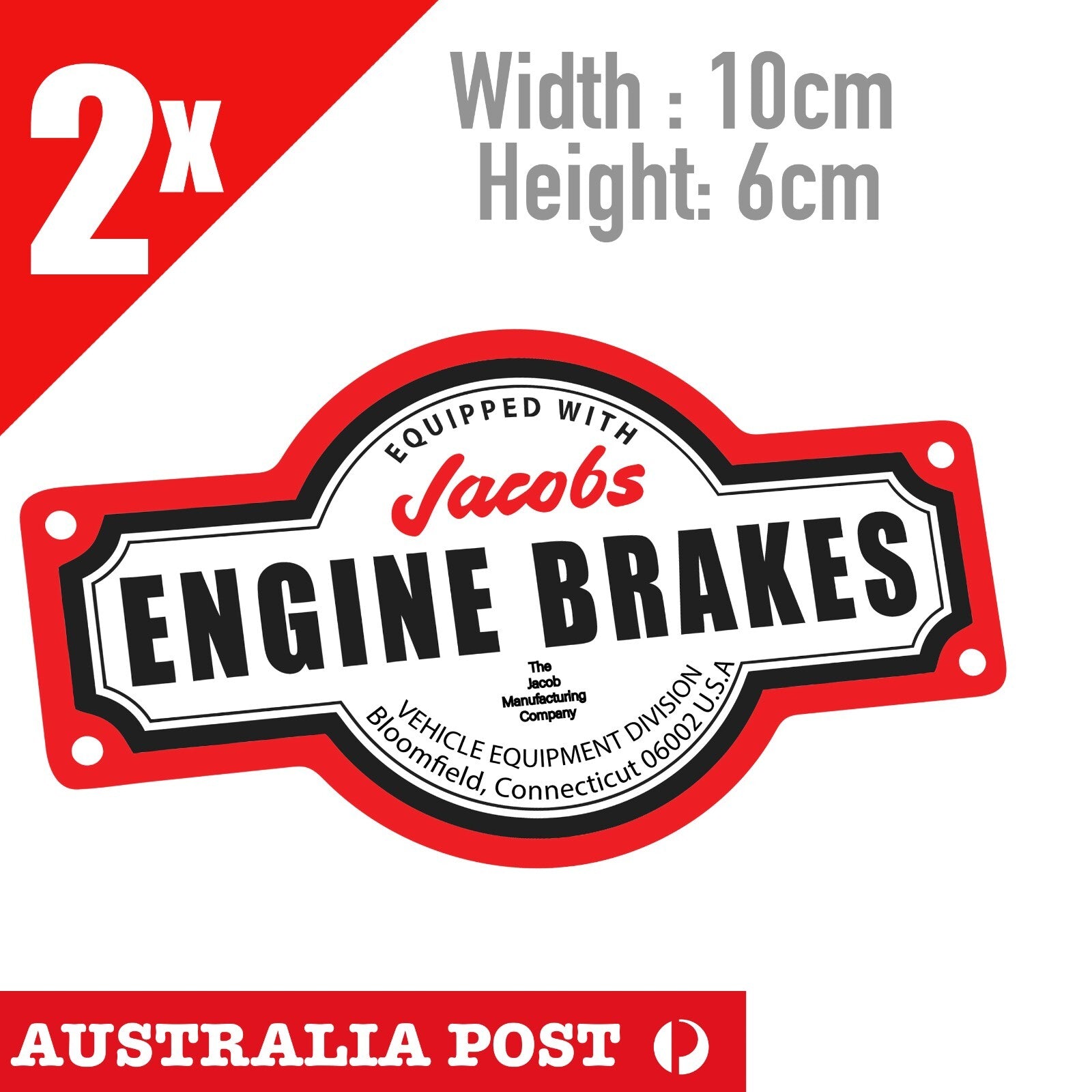 Jacobs Engine Brakes Sticker/Decal - Jake Kenworth Cummins Truck 4X4 Ute  Diesel