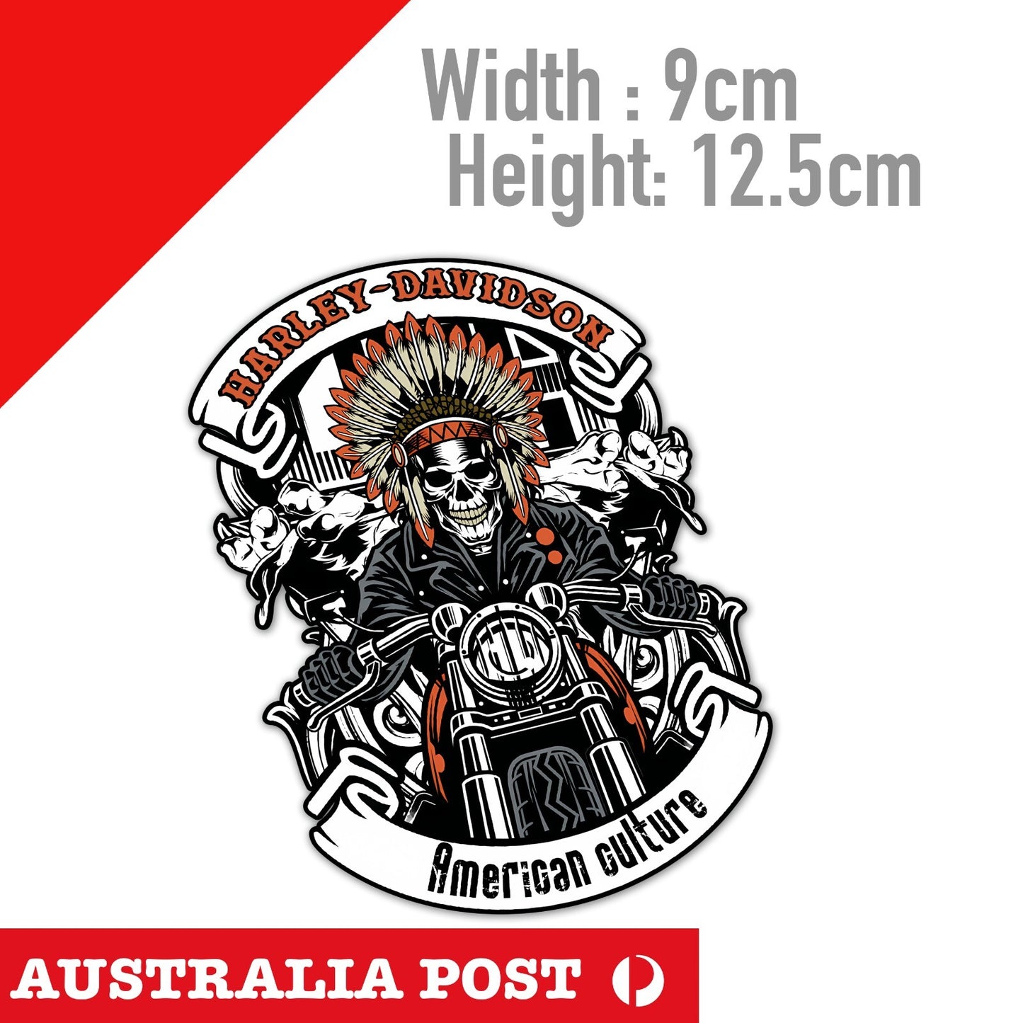 Skull motorcycle HARLEY DAVIDSON  American Culture Logo Fuel Tank Sticker