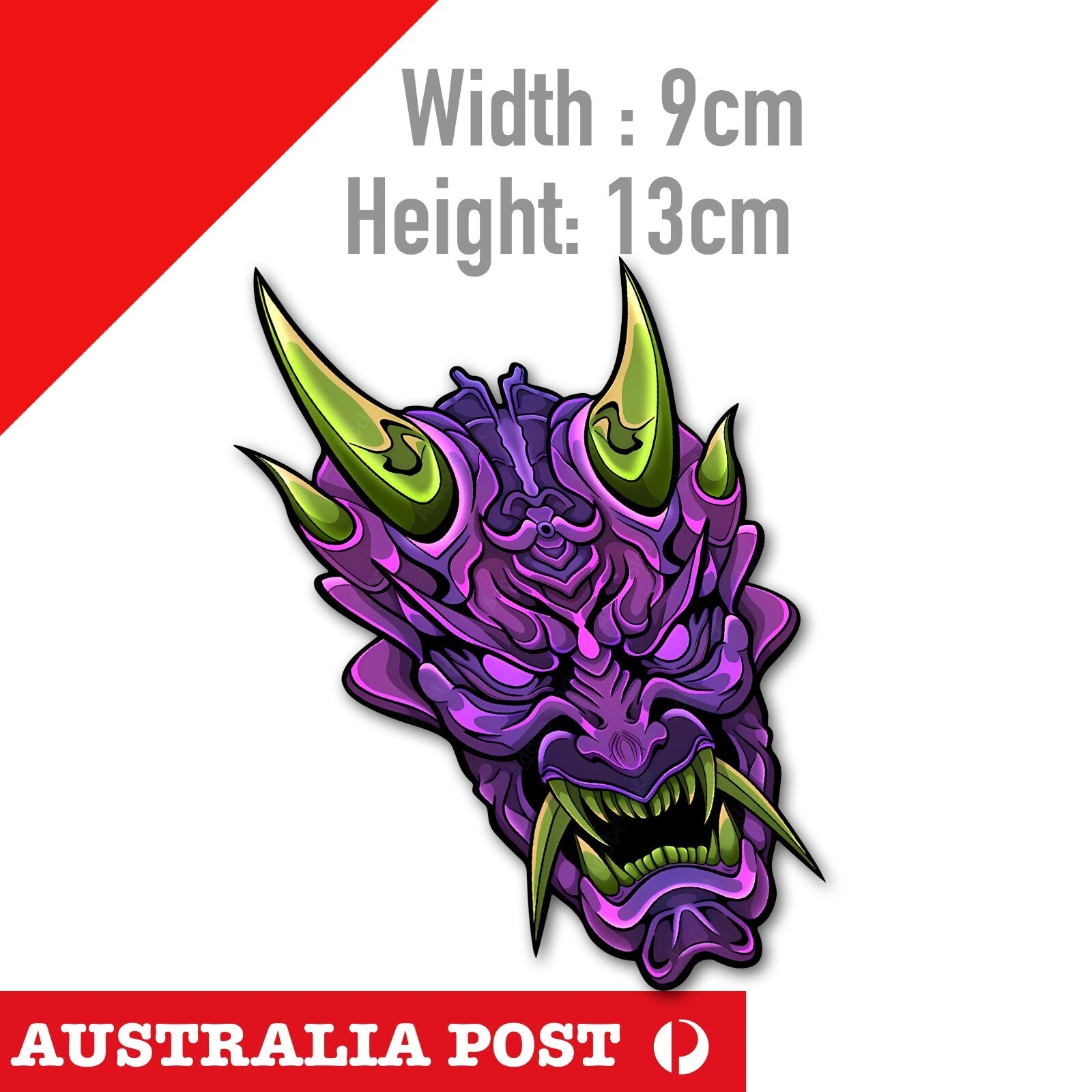 Oni Mask Japan Night RAID JDM, Purple Mask,  Car Decal  Sticker