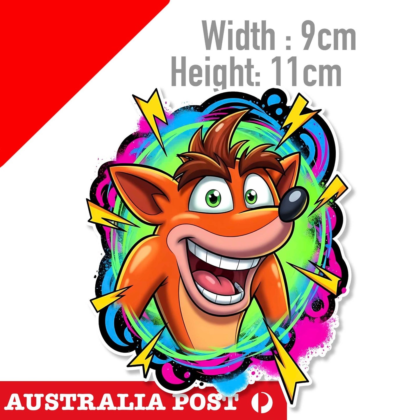 Crash Bandicoot Fox Head , Video Game Decal Sticker