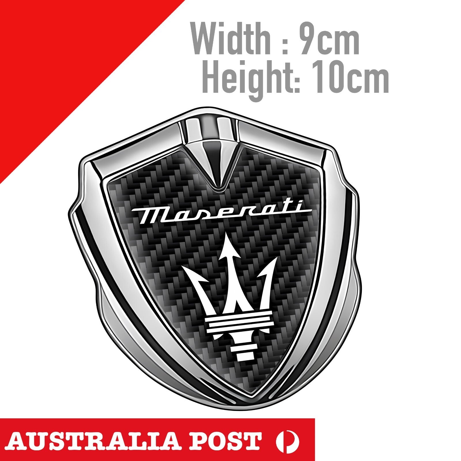 MASERATI Logo Carbon Style Badge, MASERATI LOGO Sticker
