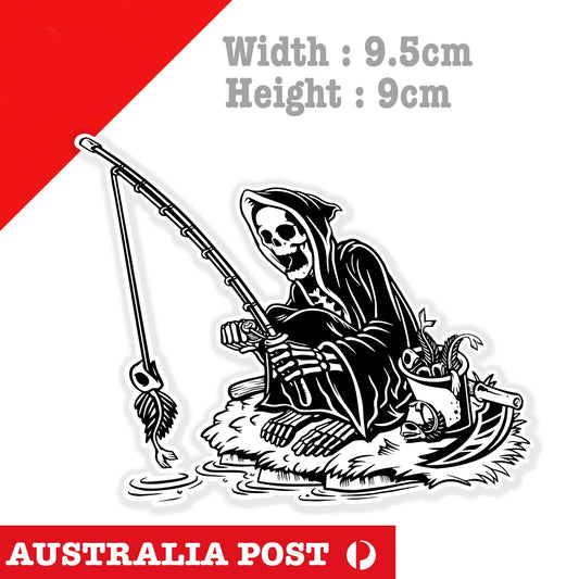 I Will Never Stop Fishing Skeleton Funny Sticker Fishing Sticker Vinyl Decal