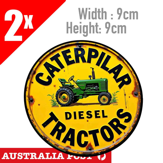 CATERPILLAR Diesel Tractor Rustic Old Vintage Damaged Sign  Stickers