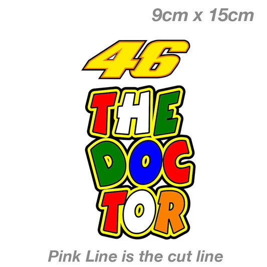 The Doctor 46 - Valentino Rossi's VR46  Helmet   Decal Sticker 