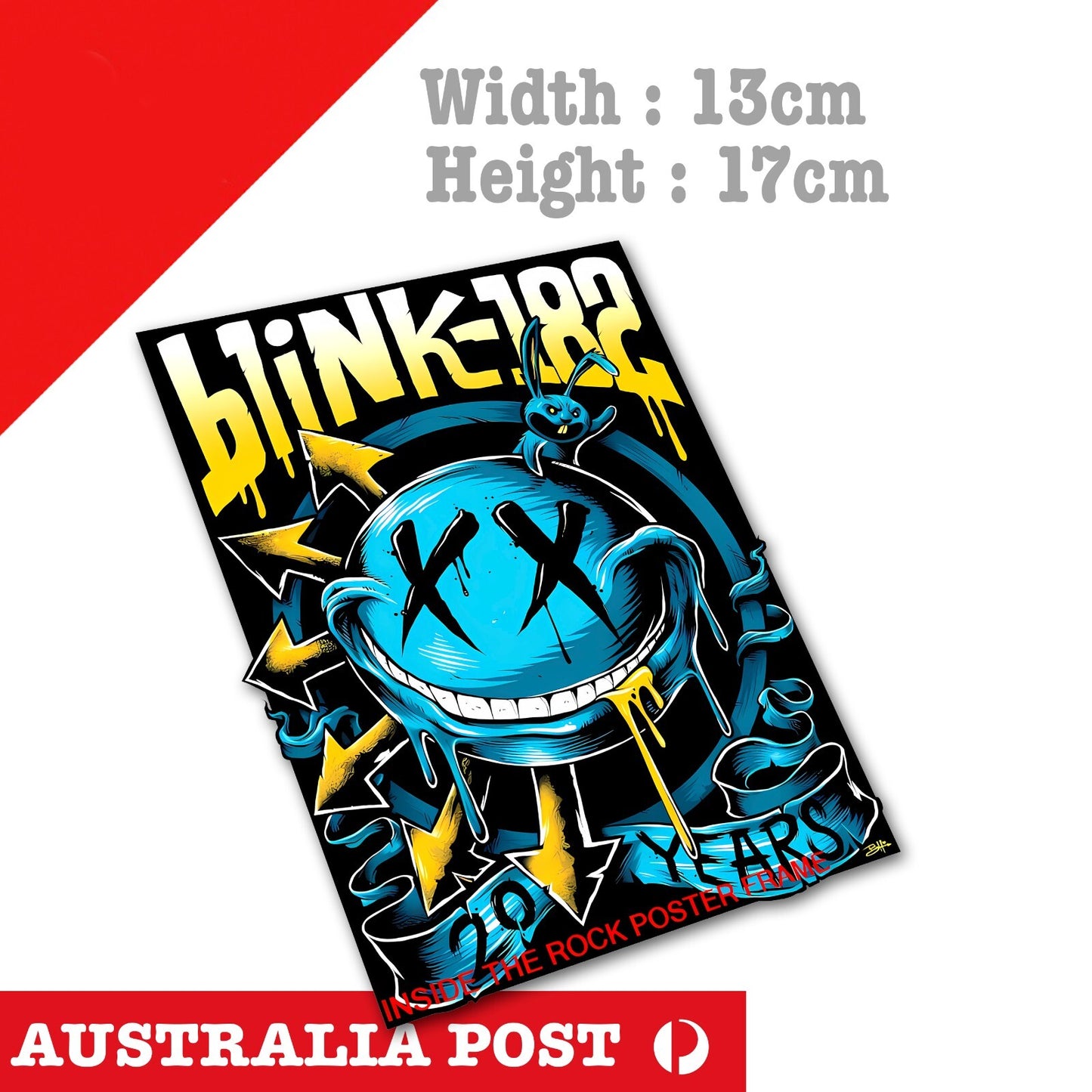 Blink-182 Rock Band Angry RABBIT Logo, Nostalgic Blink Rock Logo  Sticker