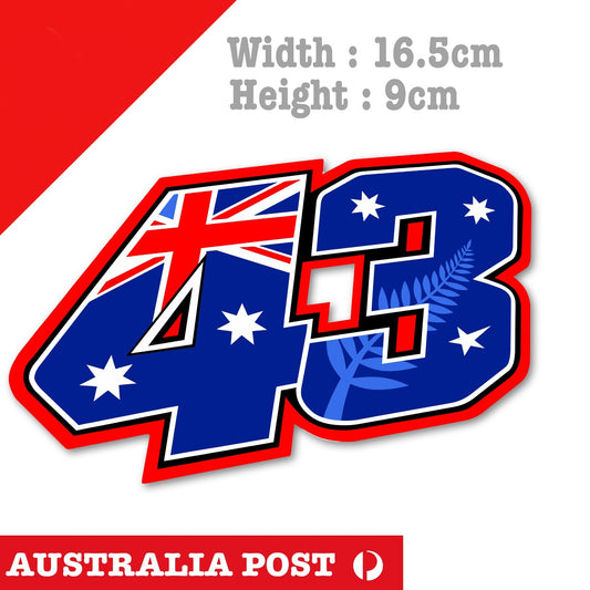 Jack Miller Number 43 , Australian Flag, MotoGo Sticker