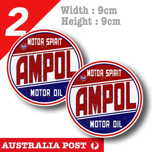 AMPOL Motor Oil  Logo, Vintage, Rusted, Damaged, AMPOL Logo Stickers