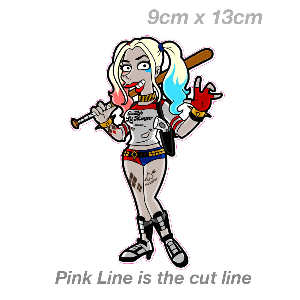 Harley Quinn Simpson Version Funny Decal Sticker 