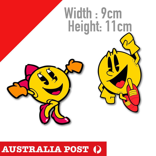Pacman & Ms Pacman Arcade Funny ,Laptop Retro Gaming Vintage Sticker