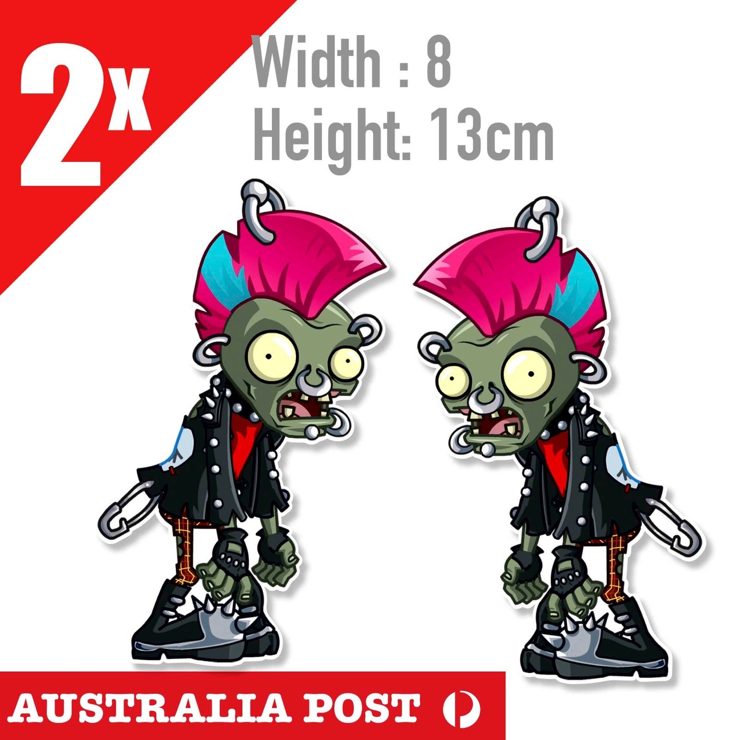 PUNK Zombie Funny Cartoon Zombie, Funny  Stickers