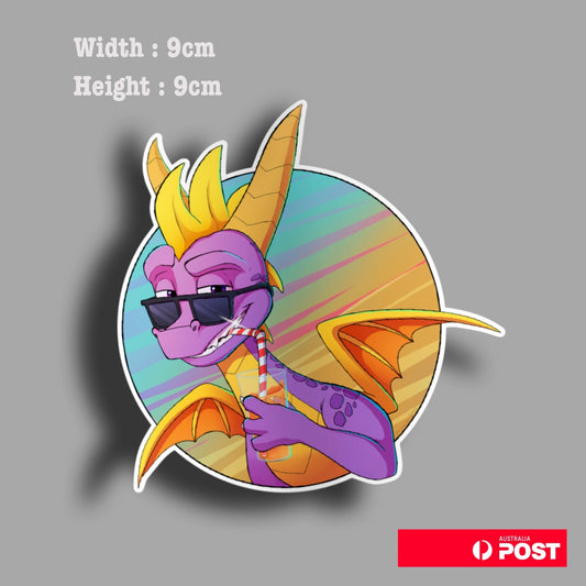 Spyro the Dragon , Summer Vibe Vinyl  Sticker 