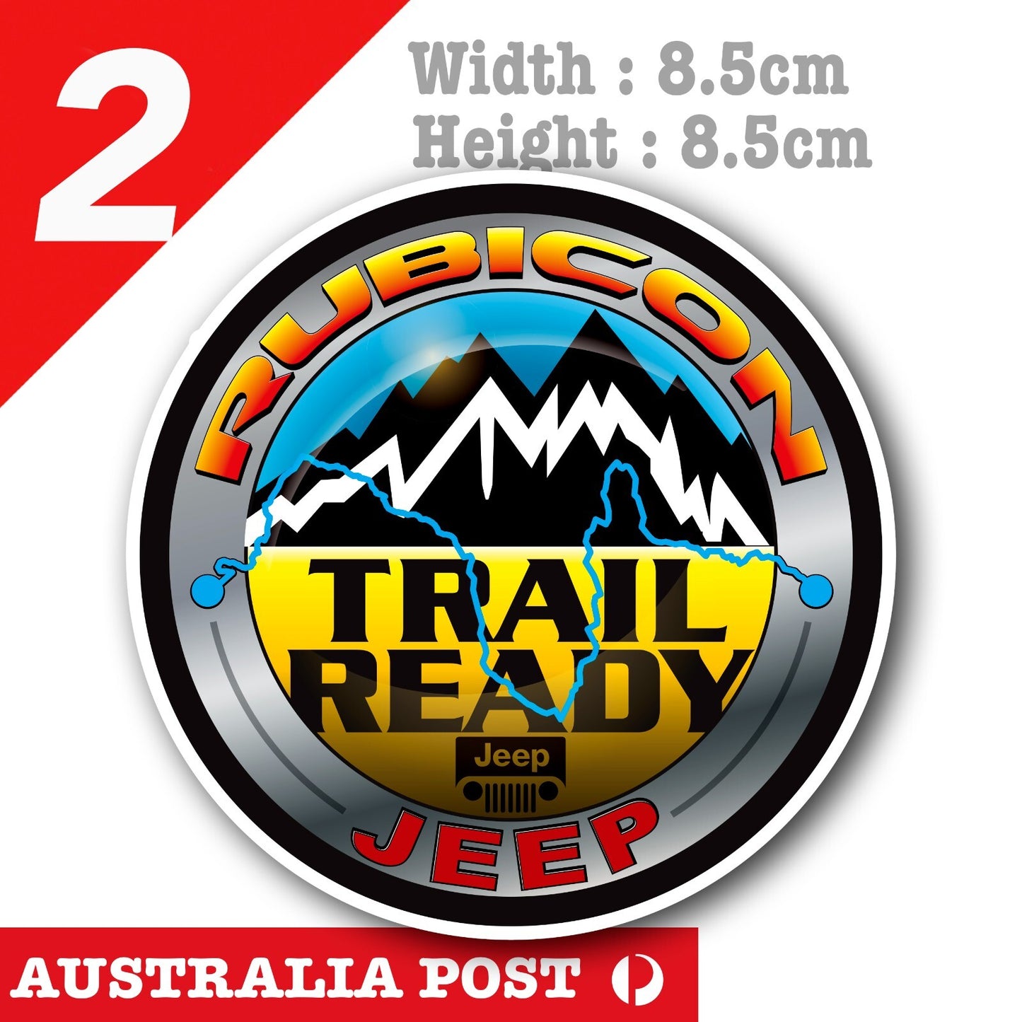 Jeep Rubicon Trail Ready, 4x4, Off Road, 4WD Stickers