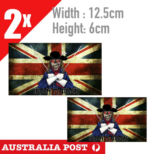 Iron Maiden Skeleton British Flag Sticker Decal band album Sticker