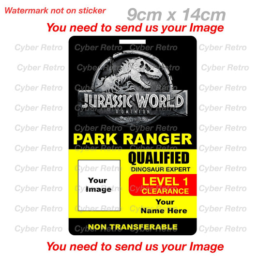 Jurassic World Dominion -  Custom Ranger Pass ID Sticker - Read Description  