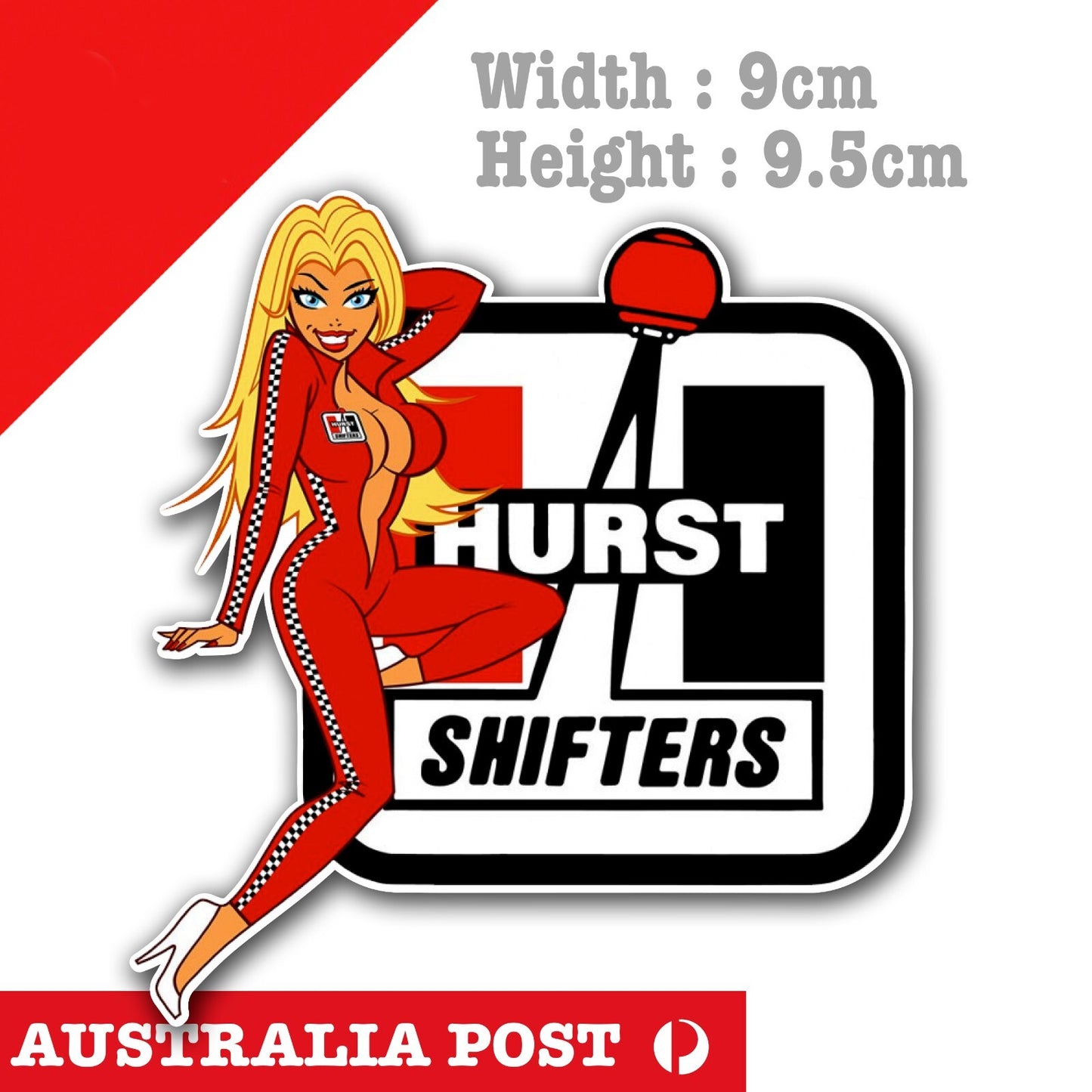 HURTS SHIFTER Performance Blonde Pin Up Girl Logo, Car , Oil, Sticker