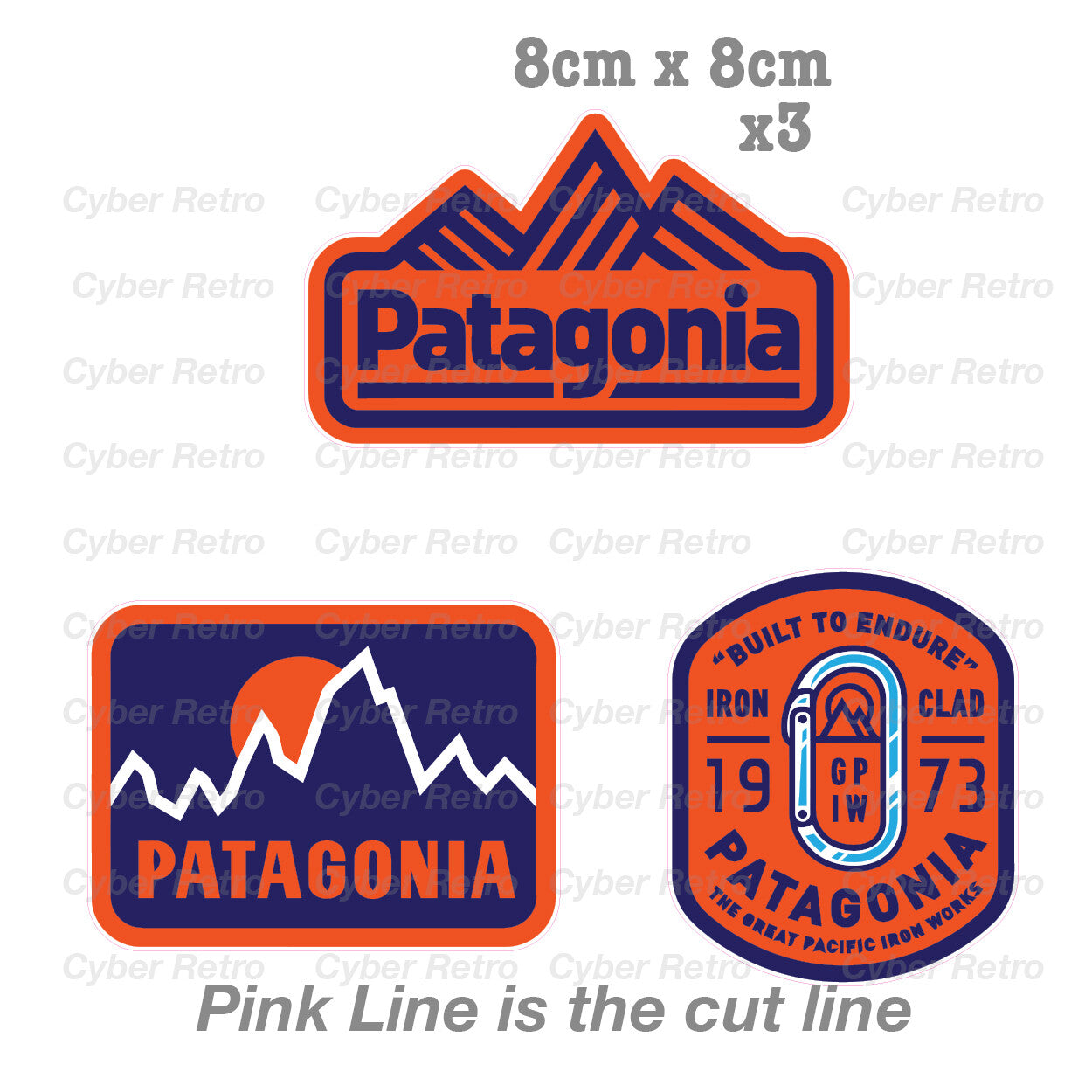 PATAGONIA 3 Pack, Fishing , Camping Logo Sticker 