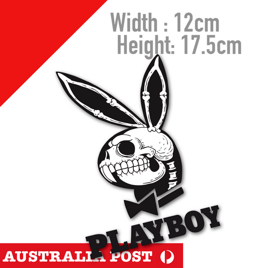 Playboy Bunny Skull Logo, Funny Playboy Logo, Skull , Playboy Sexy Girl  Sticker