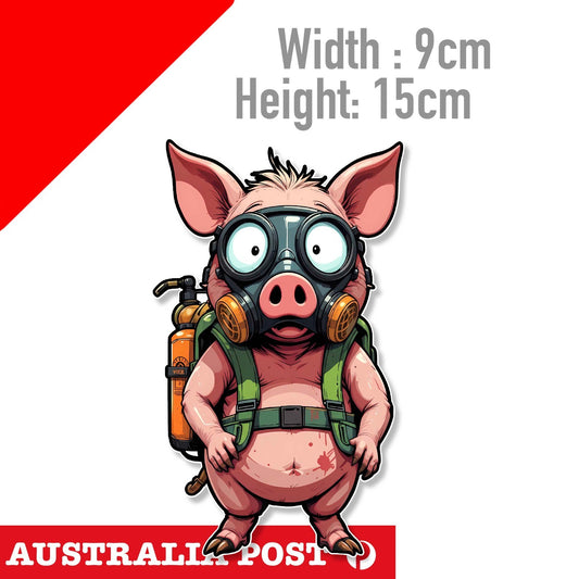 Biohazard Pig, Pig with Mask Funny Zombie  Sticker