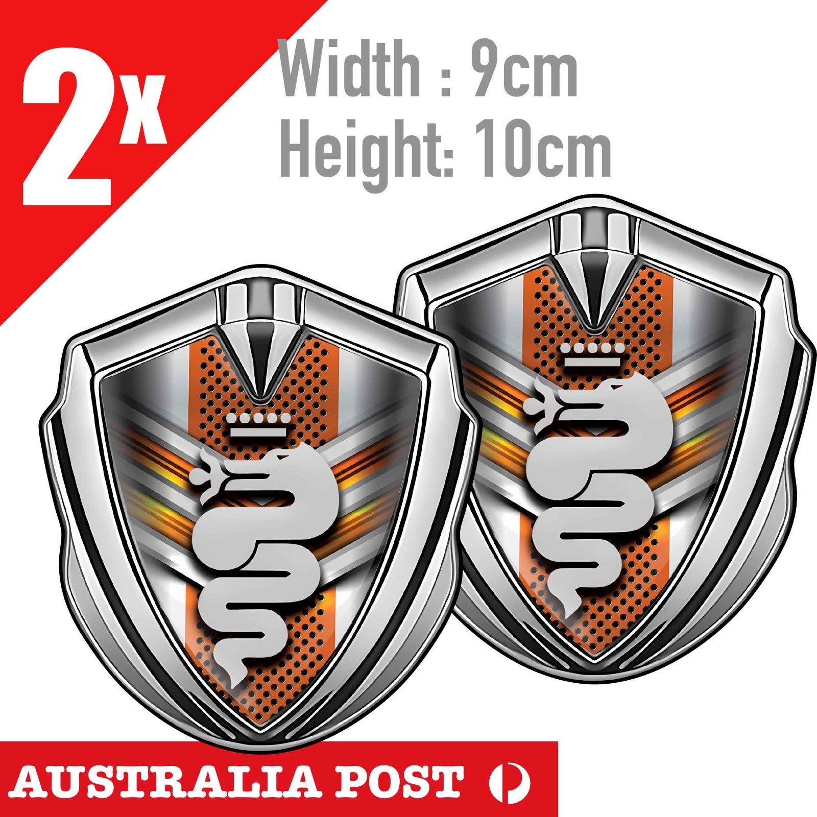 ALFA ROMEO LOGO Italian Flag Badge Decal x2 Sticker