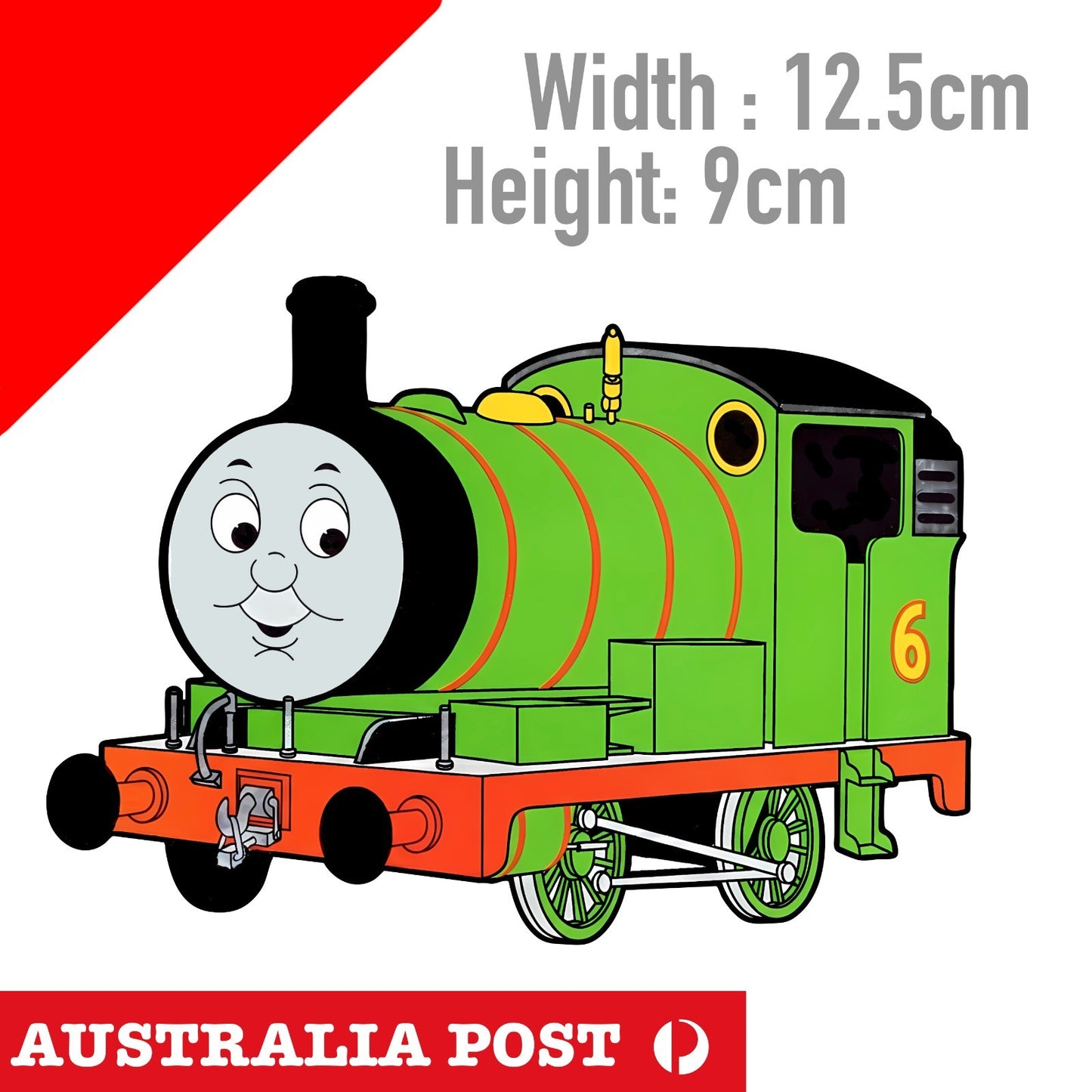 Percy, The green #6 engine, Thomas the Tank Engine  Cartoon   Decal Sticker