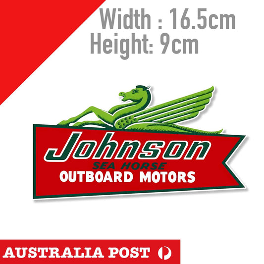 Johnson Outboard Motors Retro Boat Marina Shop Garage Vintage Sticker