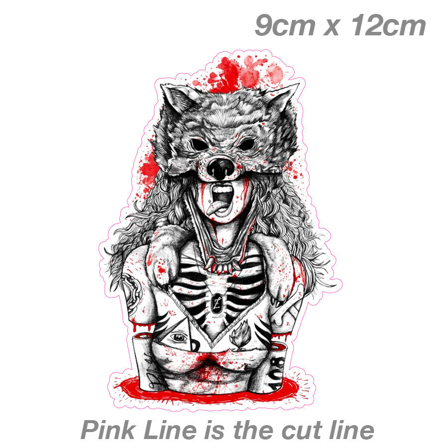 Viking Skull Girl with blood Laptop , Car  Vinyl  Sticker 