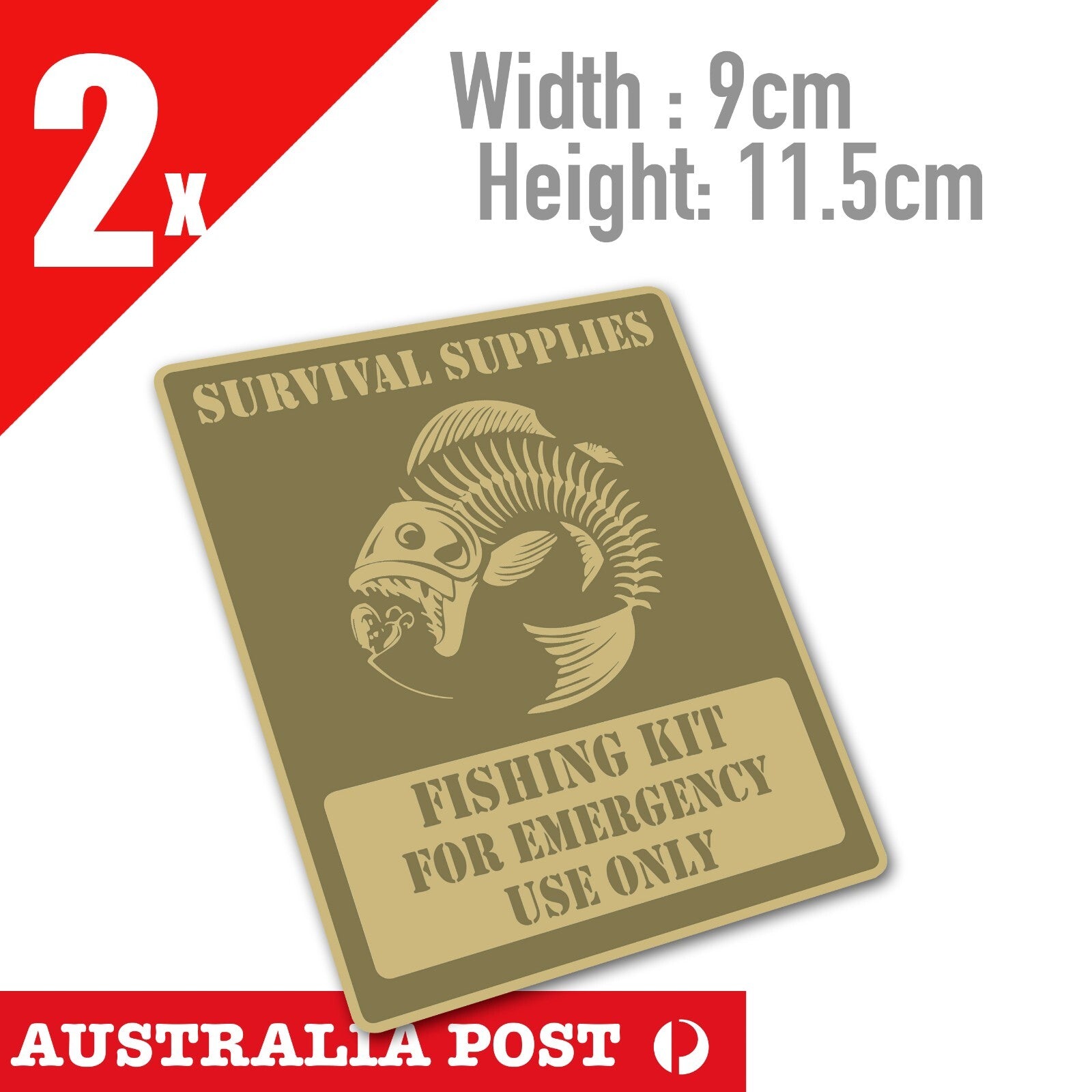 SURVIVAL Supplies FIHSING KIT For emergency Use Only Warning  Stickers