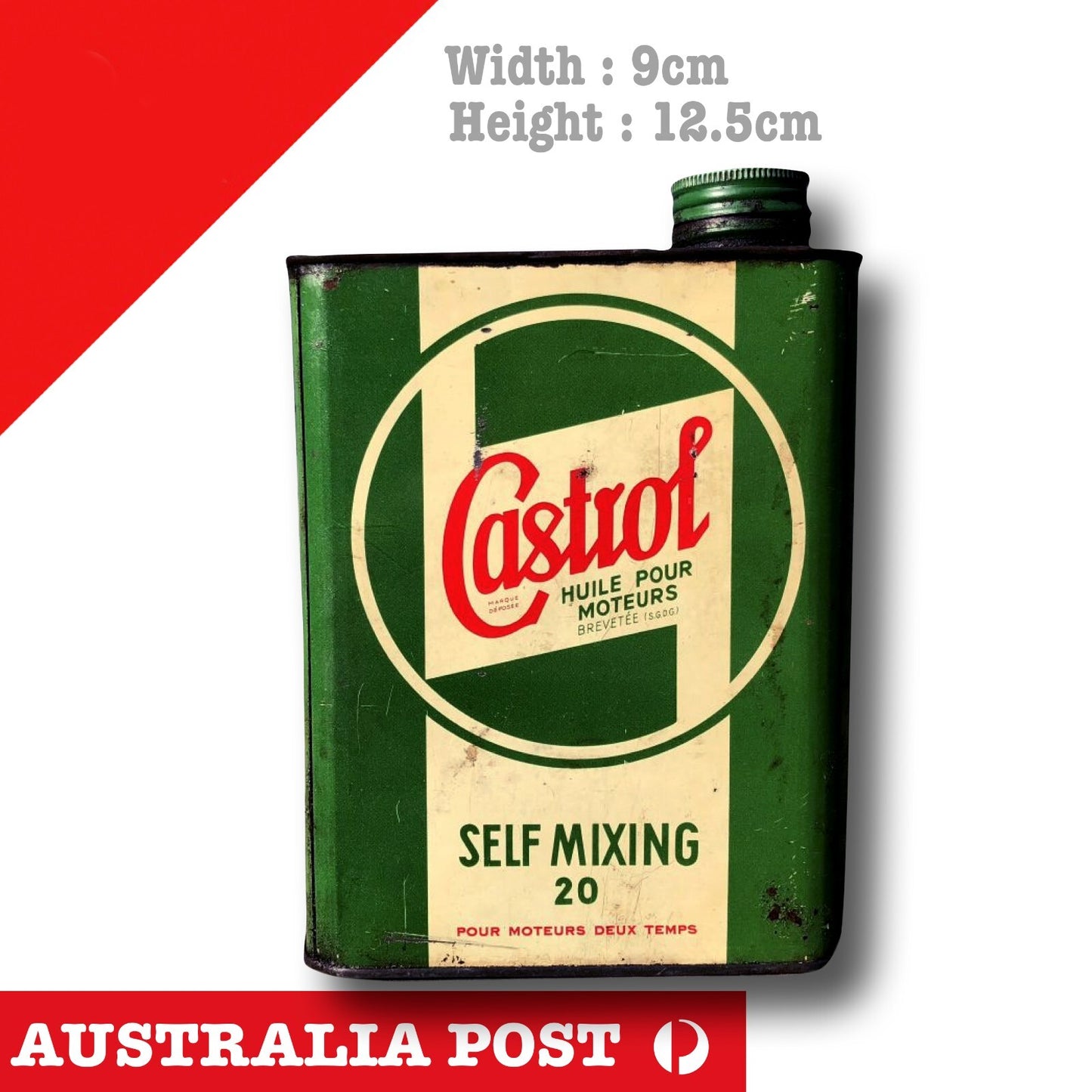 Castrol Engine Oil Vintage Rusted Oil Can Sticker