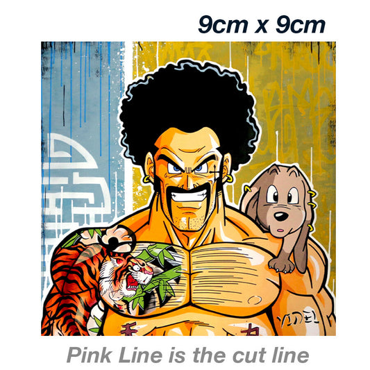 Dragon Ball  Z Mr Satan Hercule - Tiger Tattoo  Laptop , Car  Vinyl  Sticker