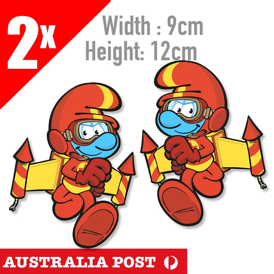 Smurf Flying Sticker