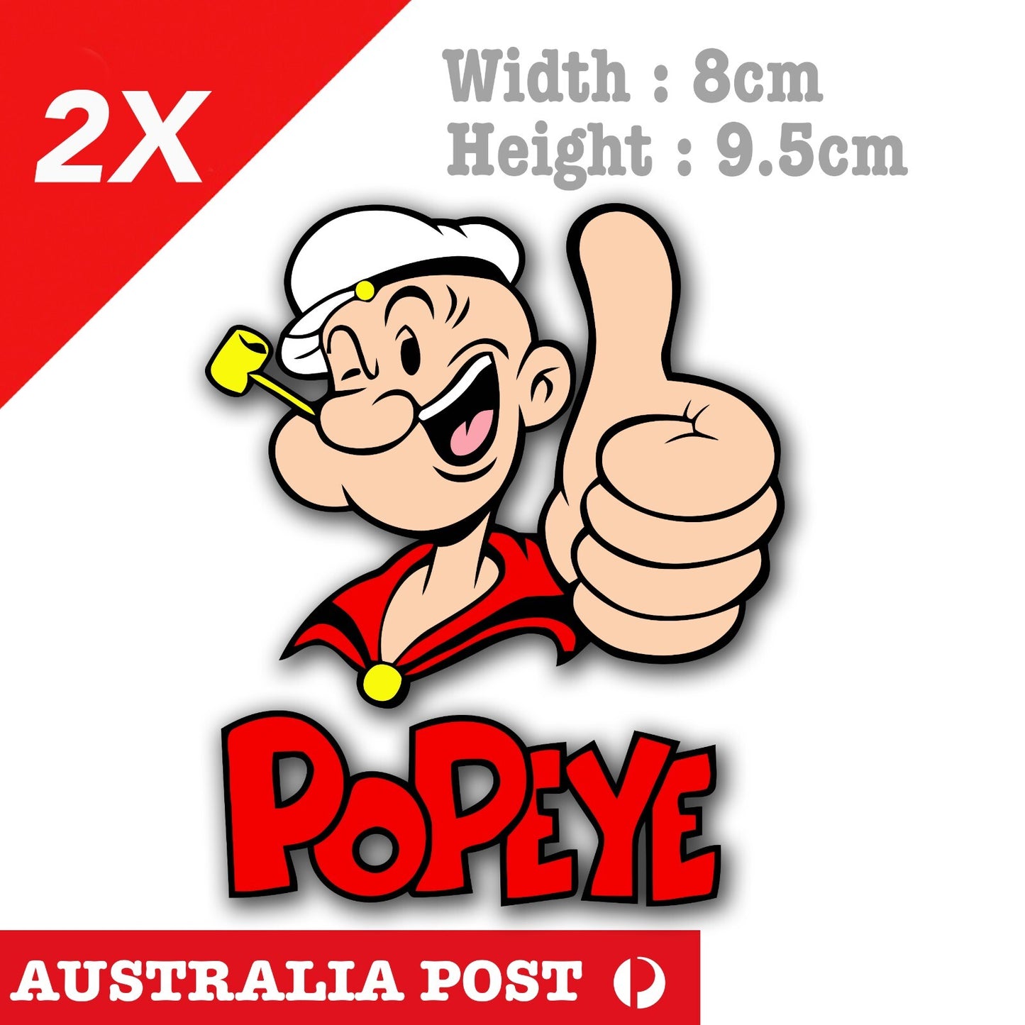POP EYE the Sailor Thumbs Up Funny Cartoon Stickers