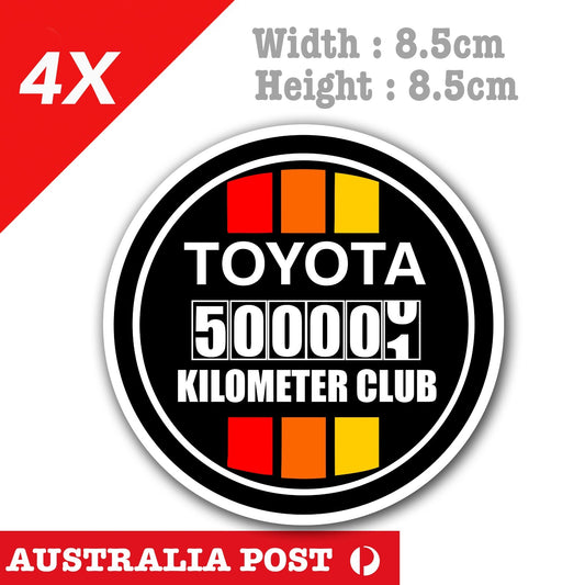 Toyota High KILOMETER 500001 Club 4WD 4X4 Japanese Vintage Retro Logo Sticker