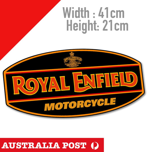 Royal Enfield MOTORCYCLES Vintage Motorcycle Helmet, Fuel Tank XLarge Sticker