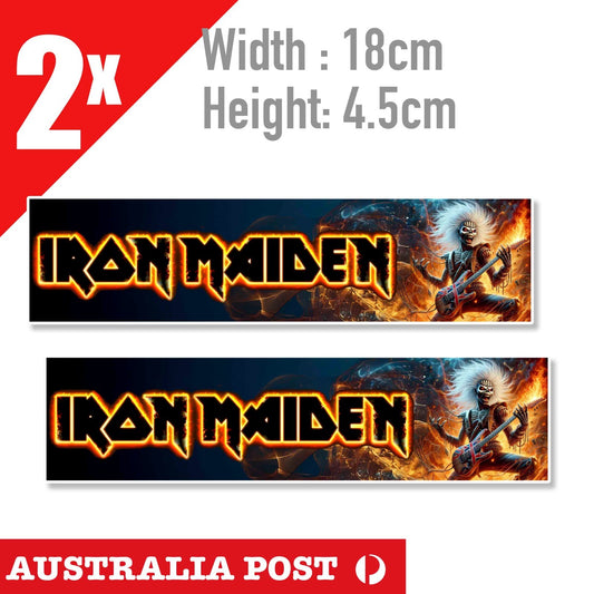 Iron Maiden Skeleton Guitar MummyBanner Sticker Decal band album